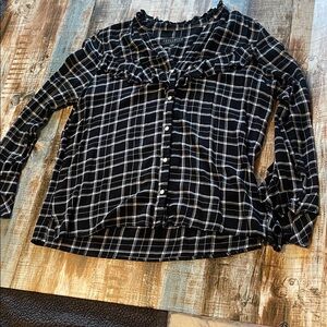 Idyllwind Black and White Checkered Button-Down Shirt